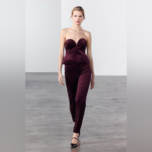 Zara Tops - ZARA ZW COLLECTION VELVET CORSET